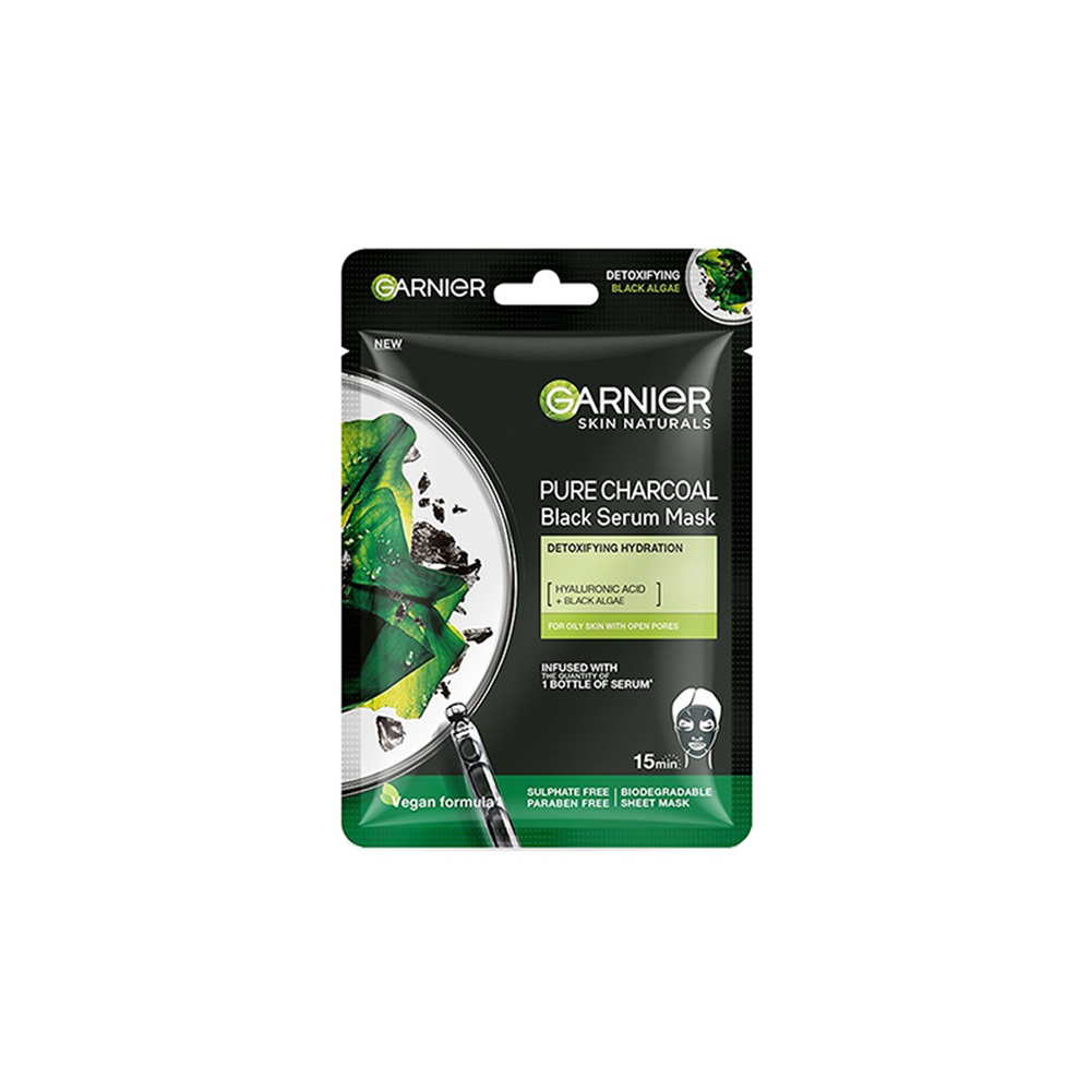 Garnier PURE CHARCOAL Black Serum Mask 28gm