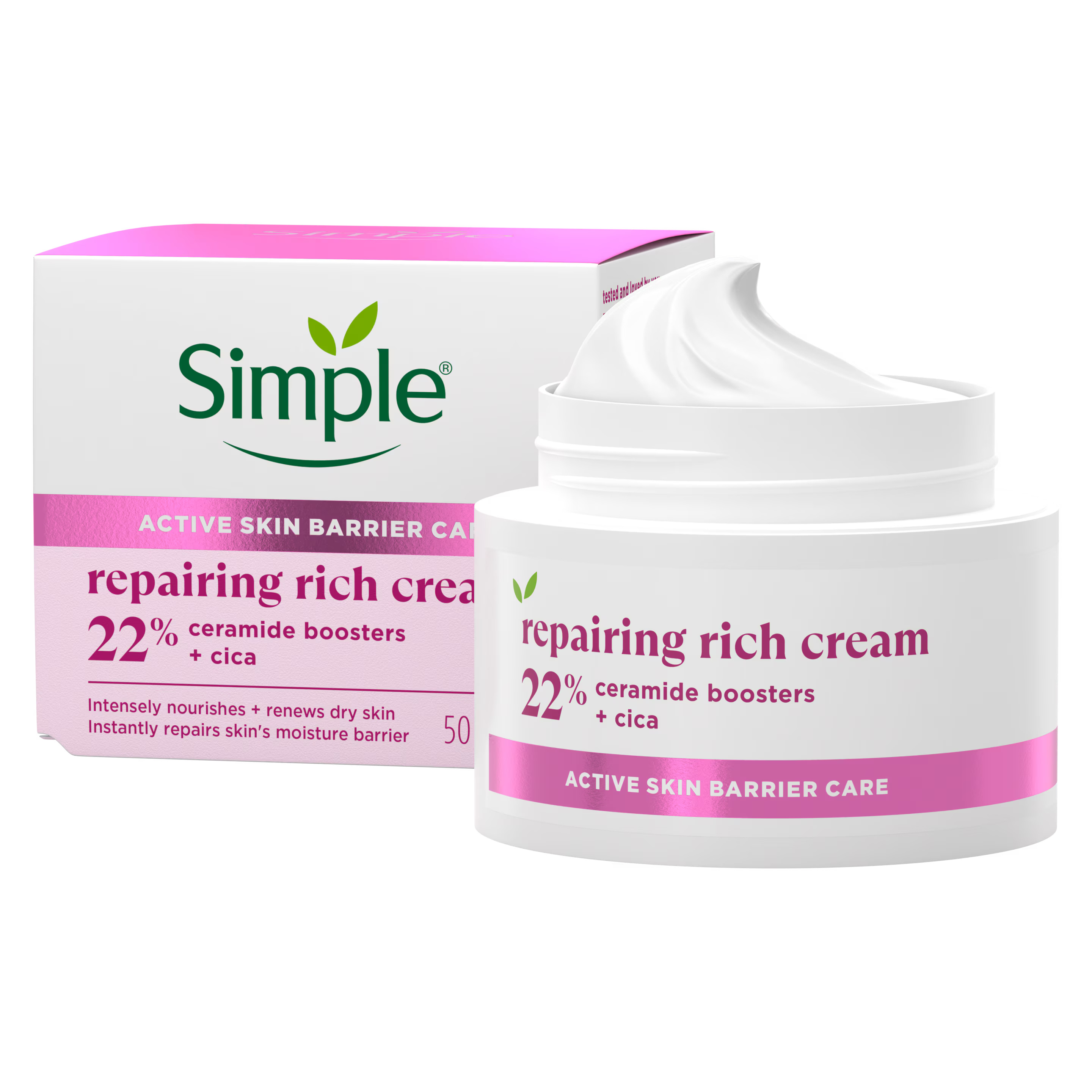 Simple Repairing Rich Cream with 22% Ceramide Booster + Cica 50 ml