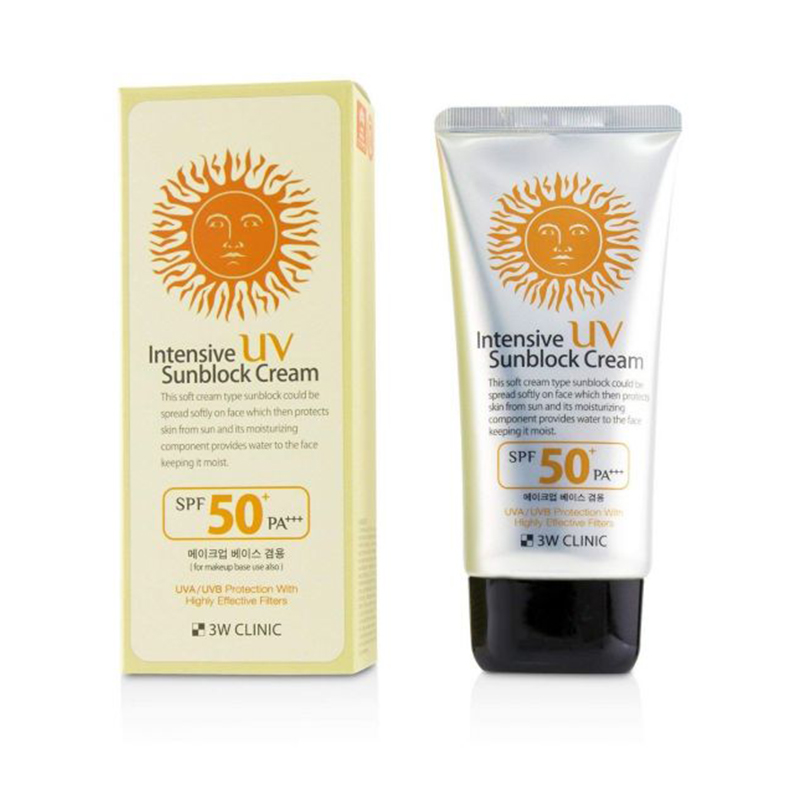 3w Clinic Intensive Uv Sunblock Cream SPF 50 PA+++ -70 ml