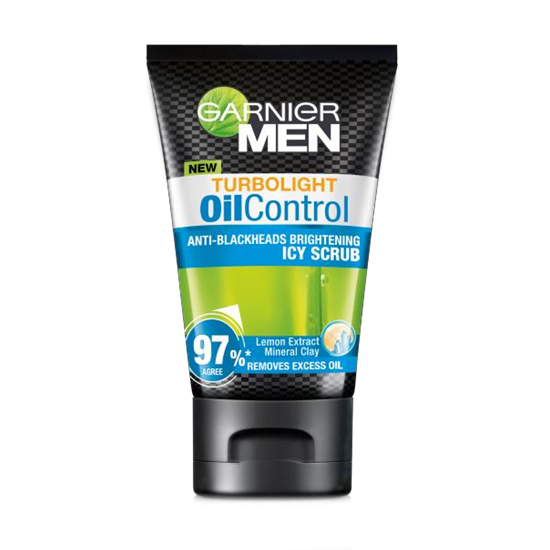 Garnier Men TurboLight Oil Control Anti-Blackheads Brightening Icy Scrub 100gm