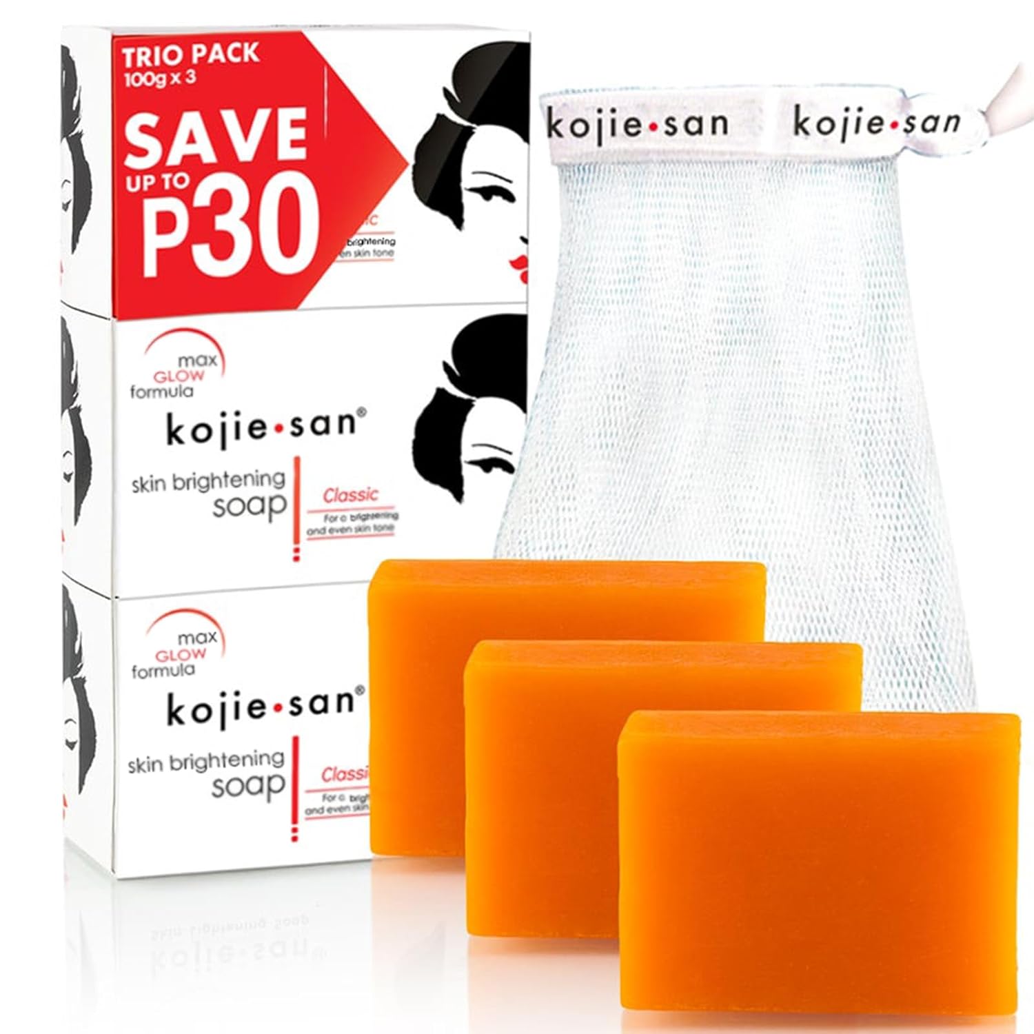 Kojic Acid White Skin Lightening Carrot Soap 3 pcs  65g