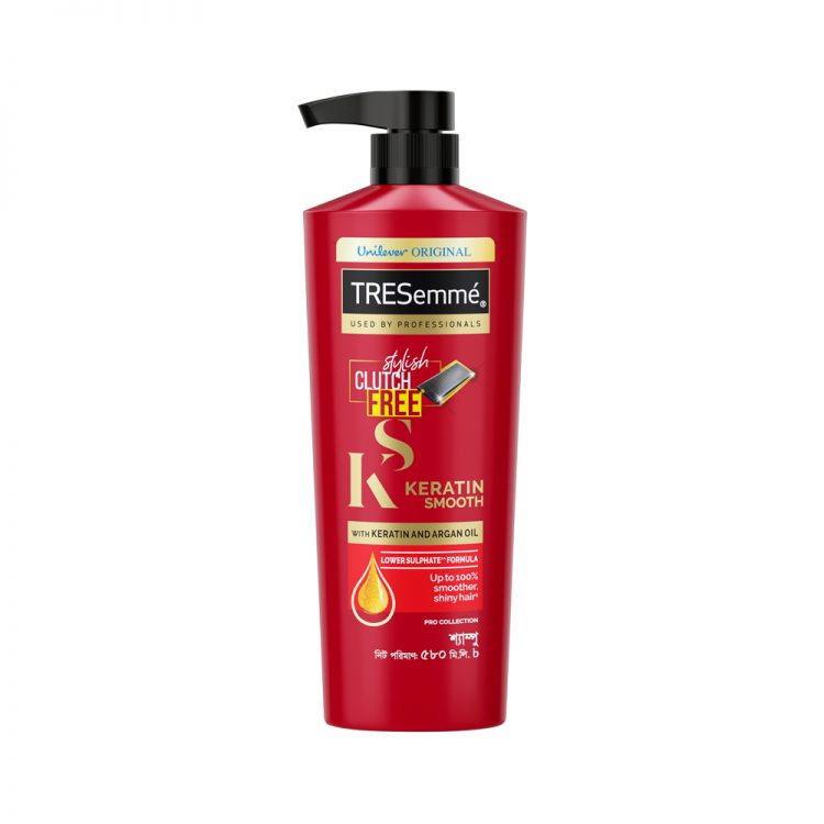 Buy 1 Tresemmé Shampoo Keratin Smooth 580.0 Ml & Get 1 Stylish Clutch Free 580ml