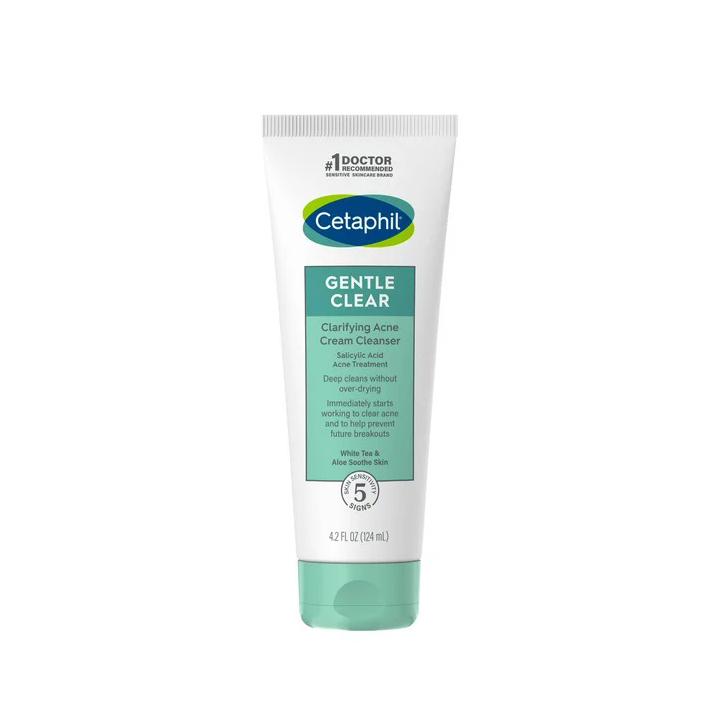 Cetaphil Gentle Clear Clarifying Acne Cream Cleanser with 2% Salicylic Acid -124ml