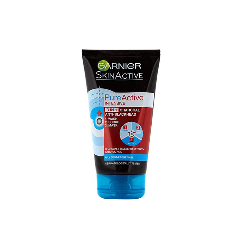 Garnier Skin Active Pure Active 3 in 1 Charcoal Anti-Blackhead -150ml