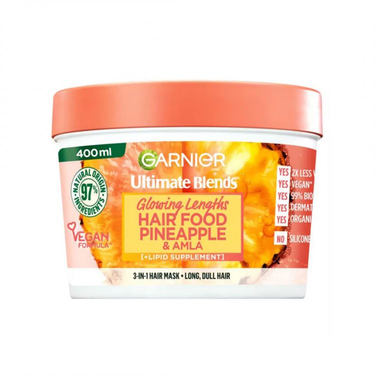 Garnier Ultimate Blends Glowing Lengths Pineapple & Amla Hair Food 3-in-1 Hair Mask Treatment  -400ml