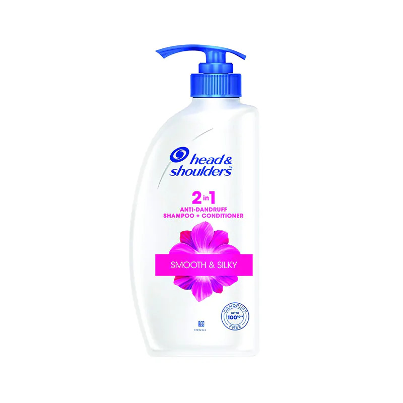 Head & Shoulders 2-in-1 Smooth and Silky Anti Dandruff Shampoo + Conditioner for Women & Men