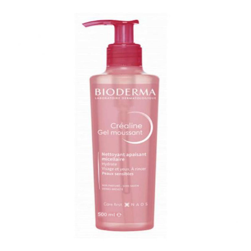 Bioderma Crealine Foaming Gel Micellar Soothing Cleanser for Sensitive Skin 500ml