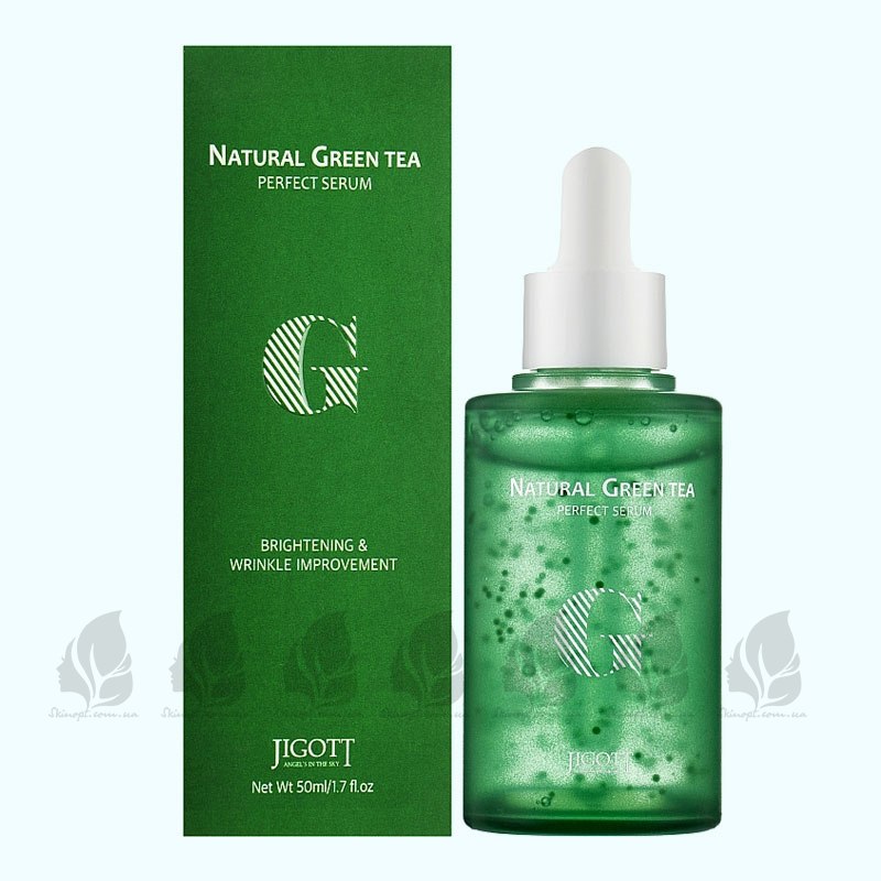 Jigott Natural Green Tea Perfect Serum For Brightening & Wrinkle Improvement  50ml