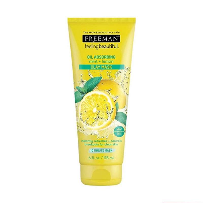 Freeman Oil Absorbing Mint And Lemon Clay Mask-175ml