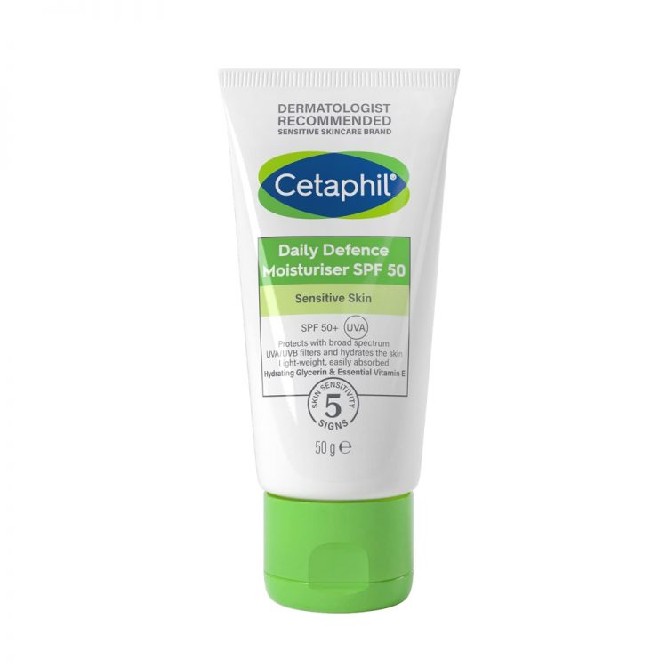 Cetaphil Daily Defence Face Moisturiser with SPF 50+ for sensitive skin  50gm