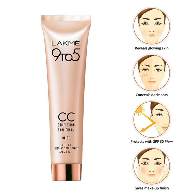 Lakme 9 To 5 CC Cream SPF 30 PA++ 01 Beige- 30 g