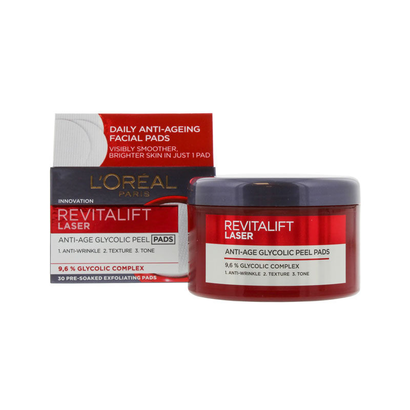 L'Oreal Revitalift Laser Anti-Age Glycolic Peel Pads 30's