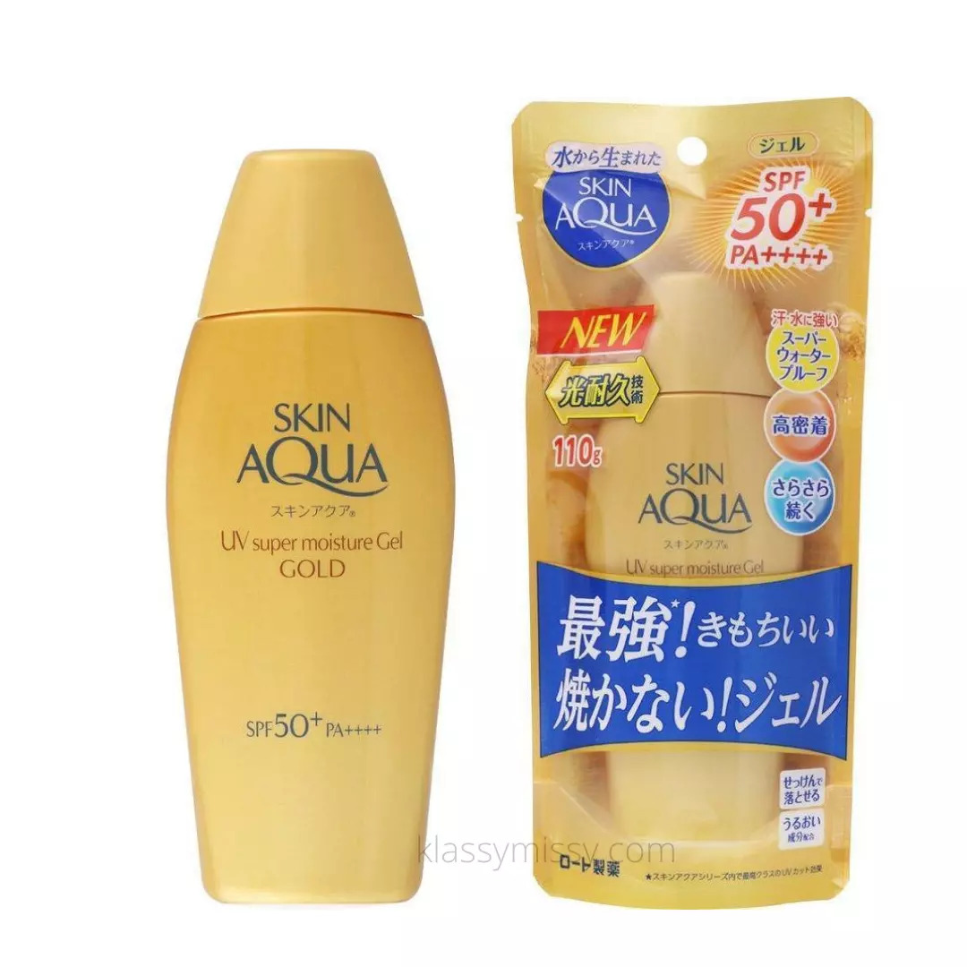 Rohto Skin Aqua Super Moisture Gel Gold Sunscreen SPF50+ PA++++ 110g